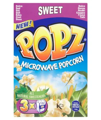 Popz Microwave Popcorn Sweet 3 x 90g