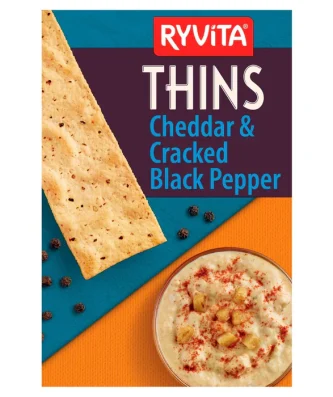 Ryvita Cheddar & Black Pepper Thins 125g