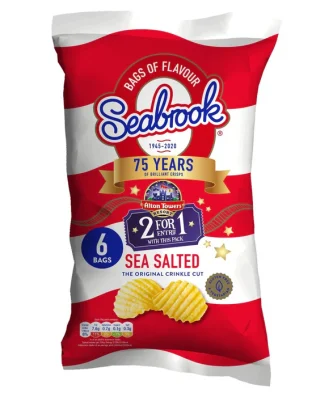 Seabrook Crinkle Cut Sea Salt Crisps 6 per pack