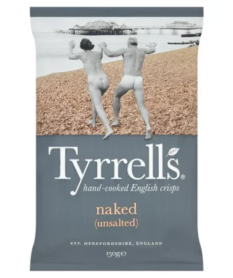 Tyrrells Naked (No Salt) unsalted Crisps 150g