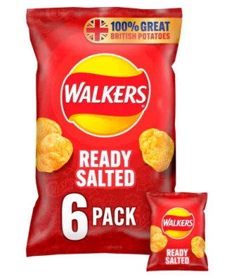 Walkers Ready Salted Crisps 6 x 25g