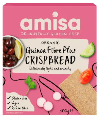 Amisa Organic Gluten Free Quinoa Fibre Plus Crispbread 100g