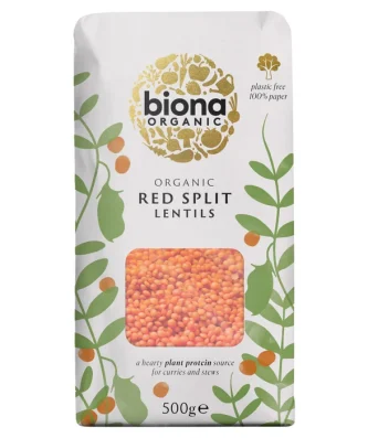 Biona Organic Red Lentils 500g