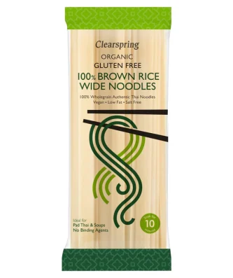 Clearspring Organic Gluten Free 100% Brown Rice Wide Noodles 200g