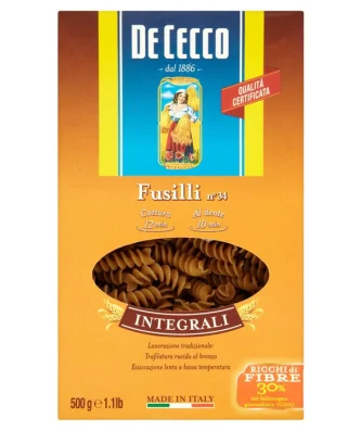 De Cecco Whole Wheat Fusilli 500g