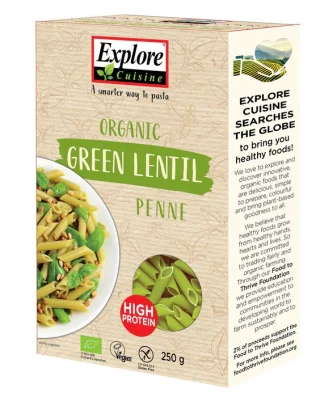 Explore Cuisine Organic Green Lentil Penne 250g