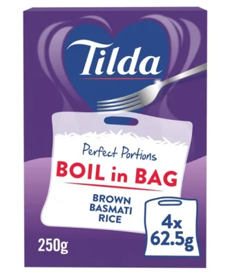 Tilda Boil in the Bag Brown Basmati Rice 4 x 62.5g