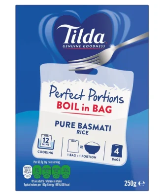 Tilda Boil in the Bag Pure Basmati Rice 4 x 62.5g