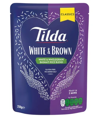Tilda Microwave White & Brown Basmati Rice 250g