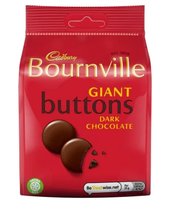 Cadbury Bournville Dark Chocolate Giant Buttons Bag 110g