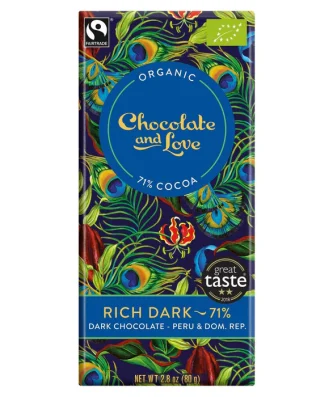 Chocolate and Love Fairtrade Organic Rich Dark 71% Dark Chocolate 80g