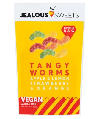 Jealous Sweets Tangy Worms Plant-based Gummy Sweets 125g