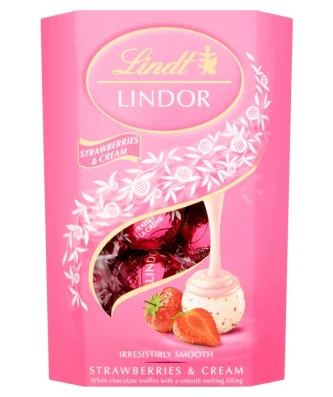 Lindt Lindor Strawberries & Cream Chocolate Truffles 200g