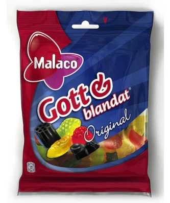 Malaco Gott & Blandat Original Fruit & Liquorice Wine Gums 160g