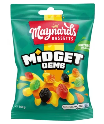 Maynards Bassetts Midget Gems Sweets Bag 160g