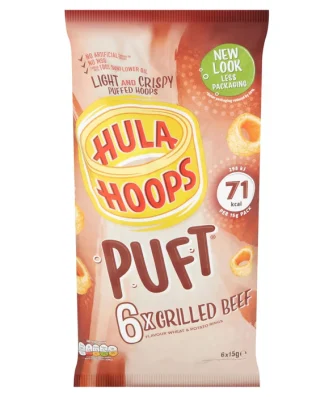 Hula Hoops Puft Beef Multipack Crisps 6 per pack