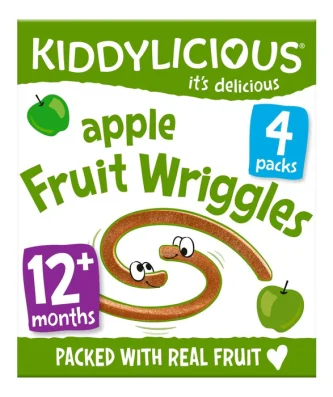 Kiddylicious Apple Fruit Wriggles, 12 mths+ Multipack 4 x 12g