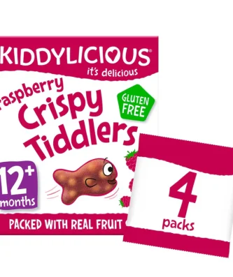 Kiddylicious Raspberry Crispy Tiddlers 12 mths+ Multipack 4 x 12g