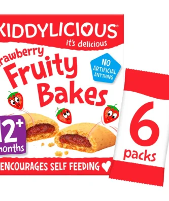Kiddylicious Strawberry Fruity Bakes 12 mths+ Multipack 6 x 22g