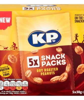 KP Dry Roasted Peanuts Multipack 5 Pack 5 x 30g