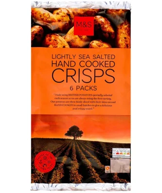 M&S Lightly Salted Crisps 6 x 30g per pack