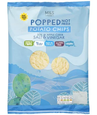 M&S Sea Salt & Apple Cider Vinegar Popped Potato Chips 80g