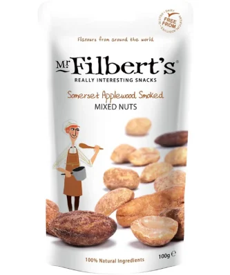 Mr Filbert's Somerset Applewood Smoked Peanuts Almonds and Cashews 100g