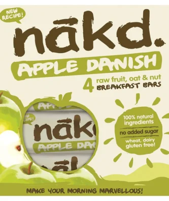Nakd Apple Danish Fruit Nut & Oat Bars 4 x 30g