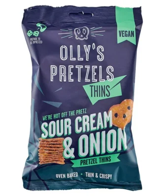 Olly's Pretzel Thins Sour Cream & Onion 140g