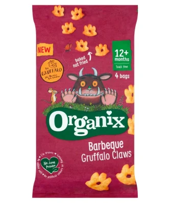 Organix Barbeque Organic Gruffalo Claws 12 mths+ Multipack 4 x 15g