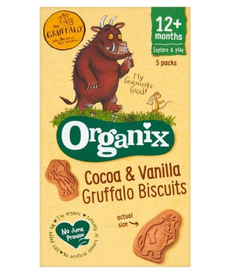 Organix Cocoa & Vanilla Organic Gruffalo Biscuits 12 mths+ Multipack 5 x 20g