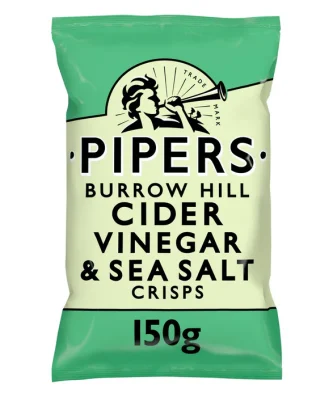 Pipers Burrow Hill Cider Vinegar & Sea Salt Crisps 150g