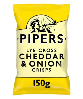 Pipers Lye Cross Cheddar & Onion Crisps 150g