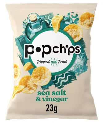 Popchips Sea Salt & Vinegar Crisps 23g