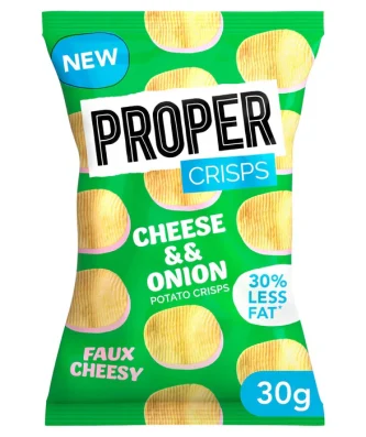 Proper Crisps Cheese & Onion Single Bag 30g
