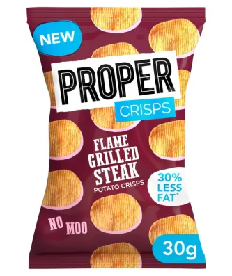 Proper Crisps Flame Grilled Steak Flavour Single Bag 30g