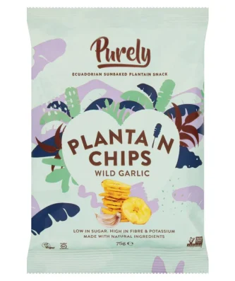 Purely Plantain Chips Wild Garlic 75g