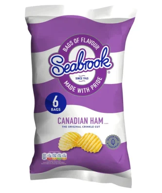 Seabrook Crinkle Cut Canadian Ham Crisps 6 per pack