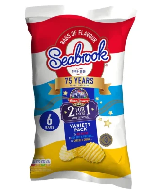 Seabrook Crinkle Cut Variety Crisps 6 per pack