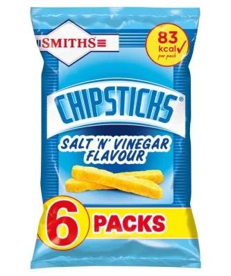 Smiths Chipsticks Salt & Vinegar Snacks 6 per pack