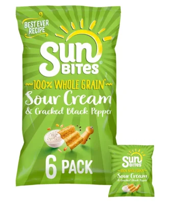SunBites Sour Cream & Pepper Multigrain Snacks 6 per pack