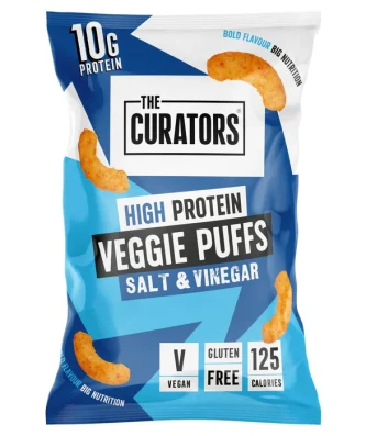 The Curators High Protein Veggie Puffs Salt & Vinegar 30g