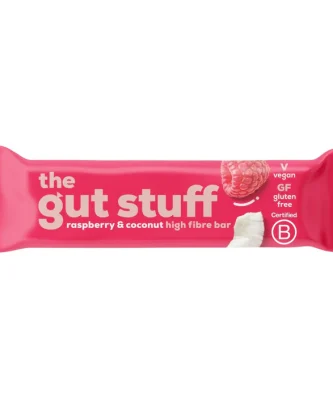 The Gut Stuff Good Fibrations Raspberry & Coconut High Fibre Bar 35g