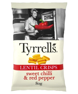 Tyrrells Lentil Sharing Crisps Sweet Chilli & Red Pepper 80g