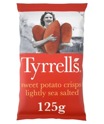 Tyrrells Lightly Sea Salted Sweet Potato Sharing Crisps 125g