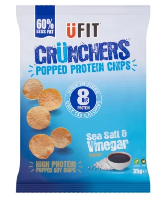 UFIT Crunchers Sea Salt & Vinegar High Protein Popped Chips 35g