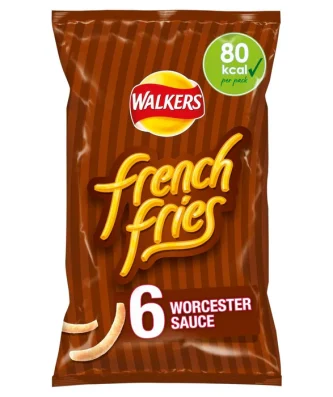 Walkers French Fries Worcester Sauce Snacks 6 per pack