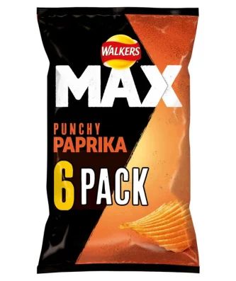Walkers Max Paprika Multipack Crisps 6 per pack
