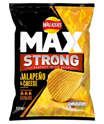 Walkers Max Strong Jalapeno & Cheese Sharing Crisps 150g