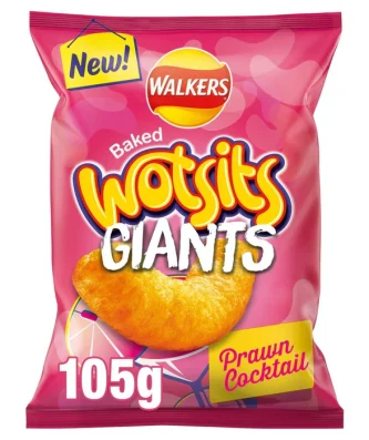 Walkers Wotsits Giants Prawn Cocktail Snacks 105g